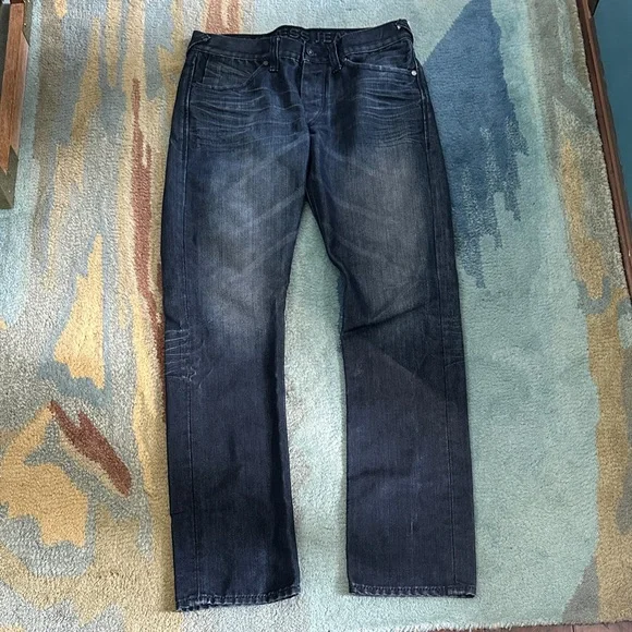 Express Men's Dark Blue Rocco Slim Straight Jeans - Picture 1 of 6